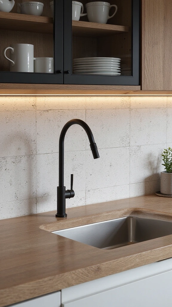 20 Beautiful Modern Minimalist Kitchen Ideas for a Clutter-Free Look - 12. Put a Spotlight on Textures
