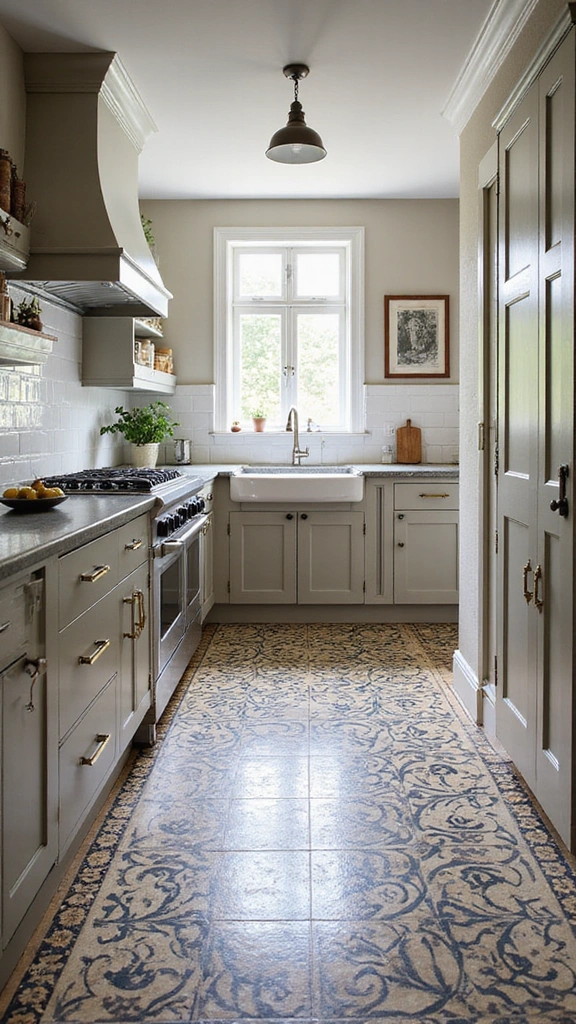 20 Modern Kitchen Tile Flooring Ideas That'll Make a Statement! - 5. Encaustic Tiles