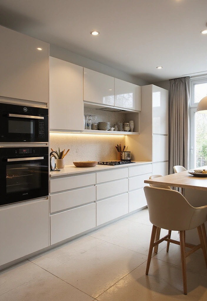 20 Sleek Kitchens with Built-In Appliances That Blend Beautifully - 19. Curved Designs for Soft Elegance