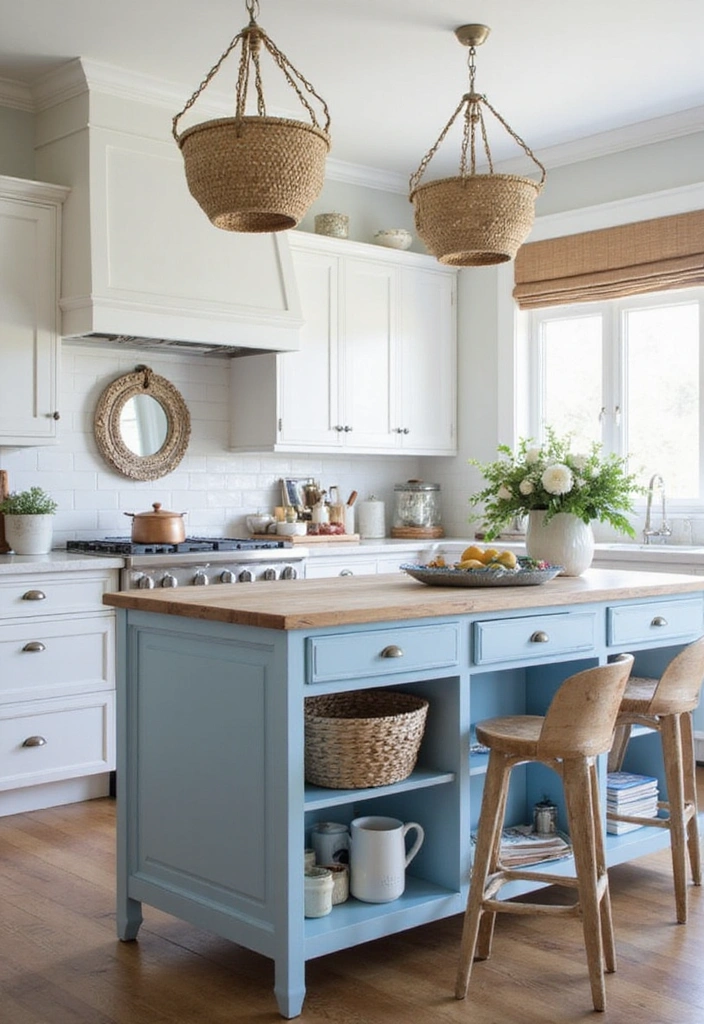 20 Antique Kitchen Islands That Will Make You Fall in Love with Vintage Decor! - 4. Coastal Vibes