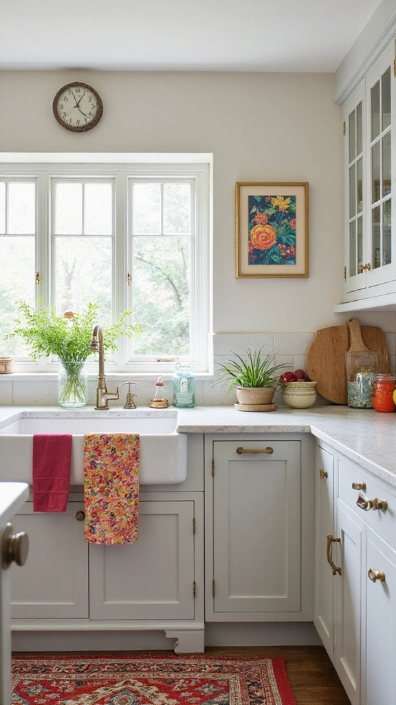20 Modern Kitchen Ideas in Neutral Colors That Feel Effortlessly Elegant! - 15. Bright and Cheerful Accents in a Neutral Palette