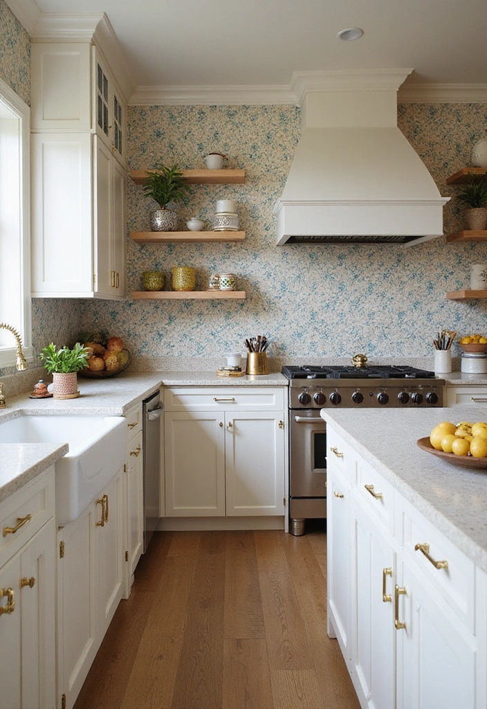 20 Eye-Catching Modern Kitchen Backsplashes to Inspire Your Remodel - 15. Bold Prints and Wallpaper