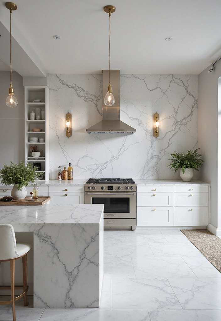 20 Eye-Catching Modern Kitchen Backsplashes to Inspire Your Remodel - 7. Marble Elegance