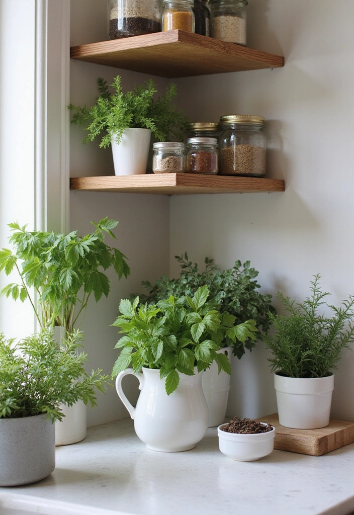 20 Fall Kitchen Decor Accents That Bring Warmth to Your Home (You’ll Love #11!) - 9. Creative Herb and Spice Displays