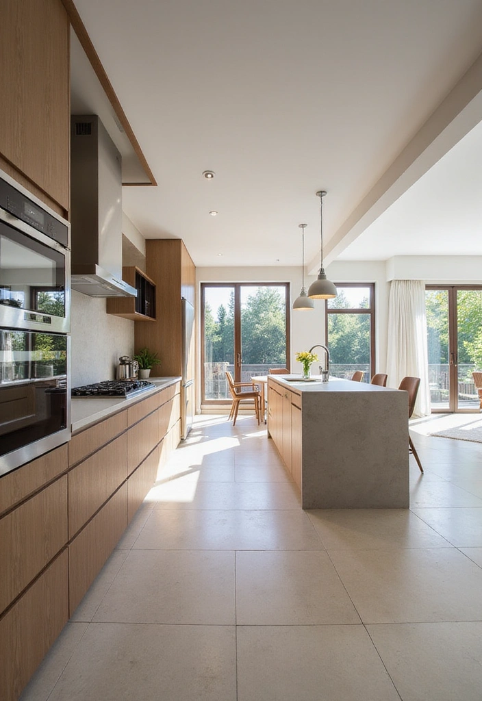 20 Sleek Kitchens with Built-In Appliances That Blend Beautifully - 5. Open Concept Delight