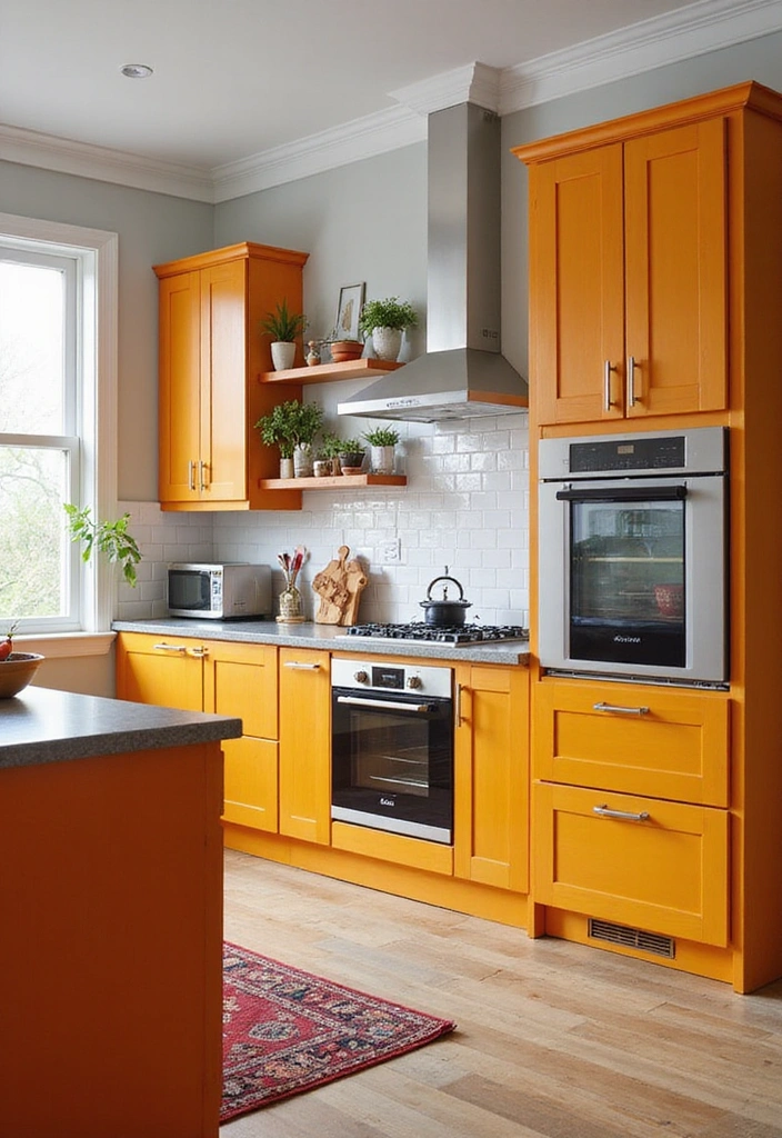 20 Sleek Kitchens with Built-In Appliances That Blend Beautifully - 2. Bold Colors with a Sleek Finish