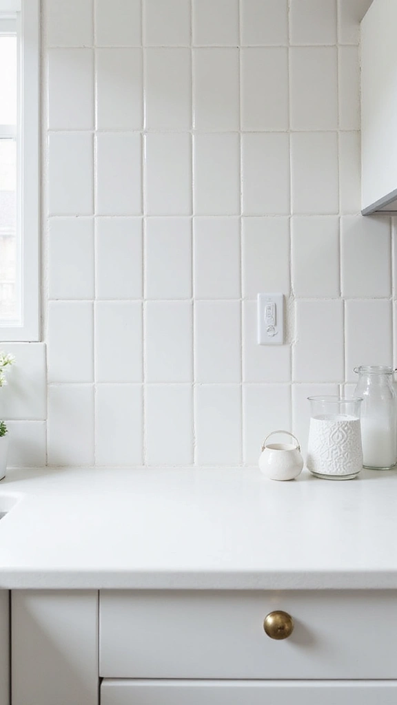 25 Stylish White Kitchen Backsplash Ideas That Will Upgrade Your Space Instantly! - 25. White Glazed Tiles