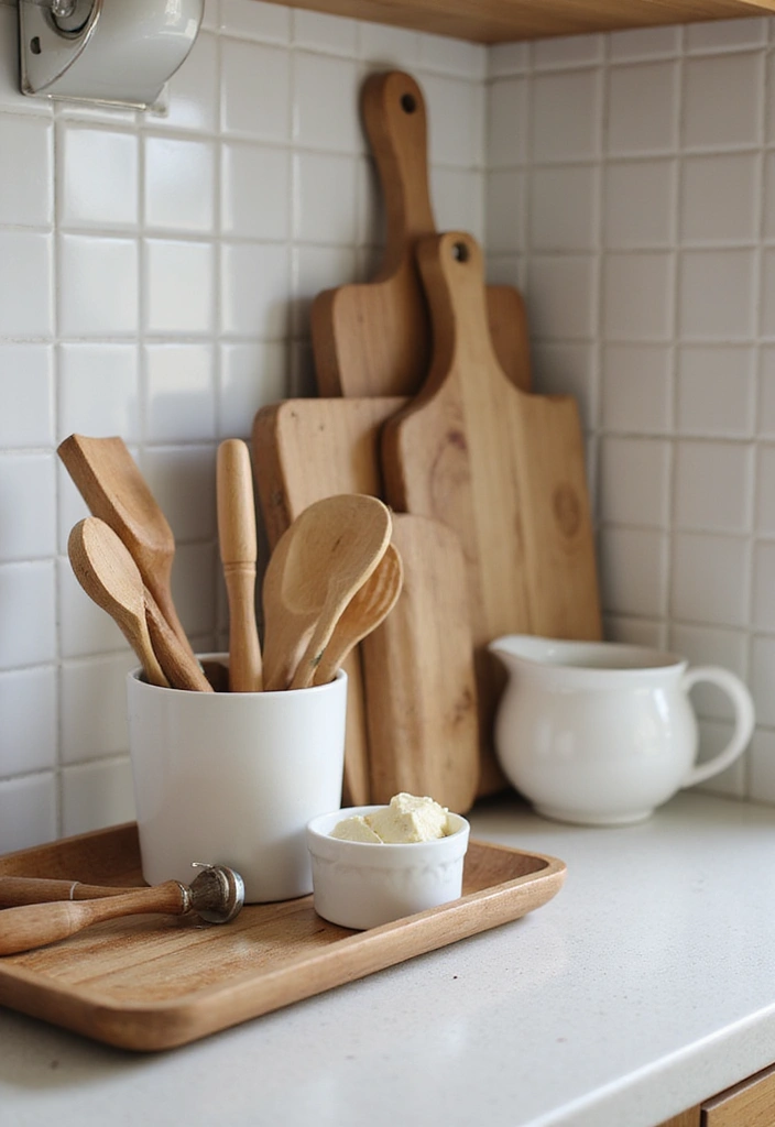 29 Trendy Kitchen Counter Styling Ideas You Can Steal Right Now! - 5. Warmth of Natural Wood Accents