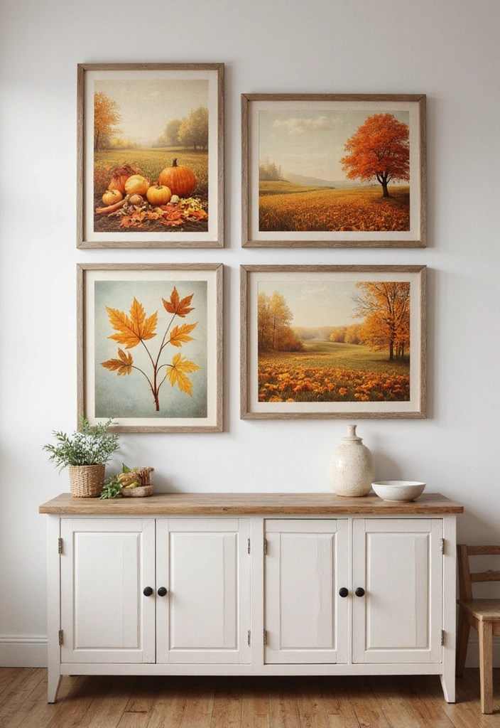 25 Stunning Fall Kitchen Decor Ideas That Will Make You Fall in Love with Autumn! - 4. Autumn-Themed Wall Art