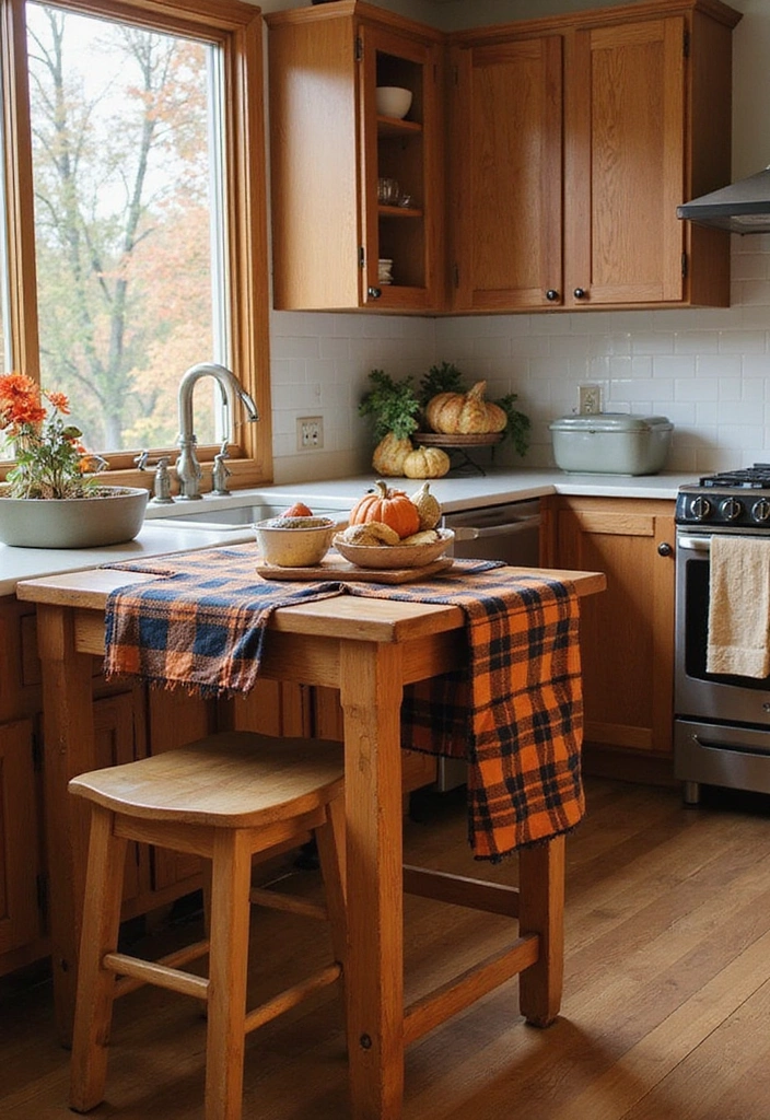 25 Stunning Fall Kitchen Decor Ideas That Will Make You Fall in Love with Autumn! - 2. Cozy Plaid Accents