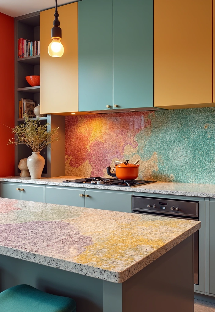The Complete Guide to Kitchen Countertop Materials: Combining Durability and Aesthetics - Terrazzo: Eclectic and Artistic