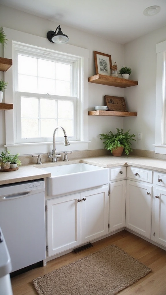 20 Modern Kitchen Ideas in Neutral Colors That Feel Effortlessly Elegant! - 9. Warm and Cozy Farmhouse Vibes