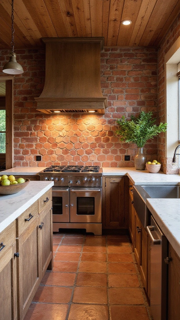 15 Elegant Neutral Kitchen Backsplashes That'll Make You Rethink Your Design! - 8. Earthy Terracotta Tiles