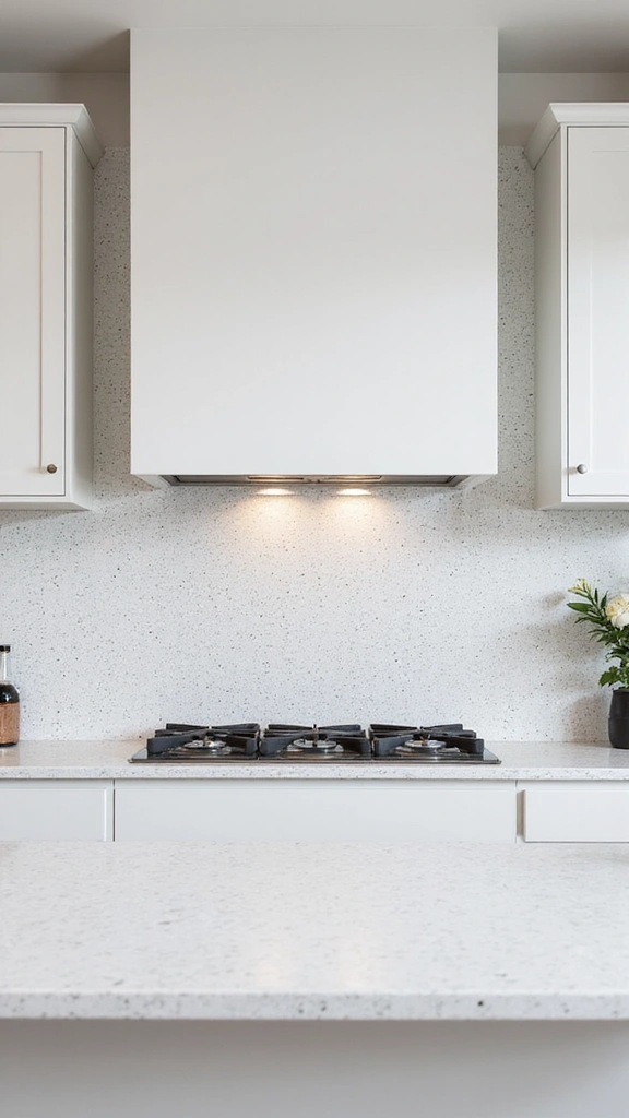 25 Stylish White Kitchen Backsplash Ideas That Will Upgrade Your Space Instantly! - 11. White Terrazzo Backsplash