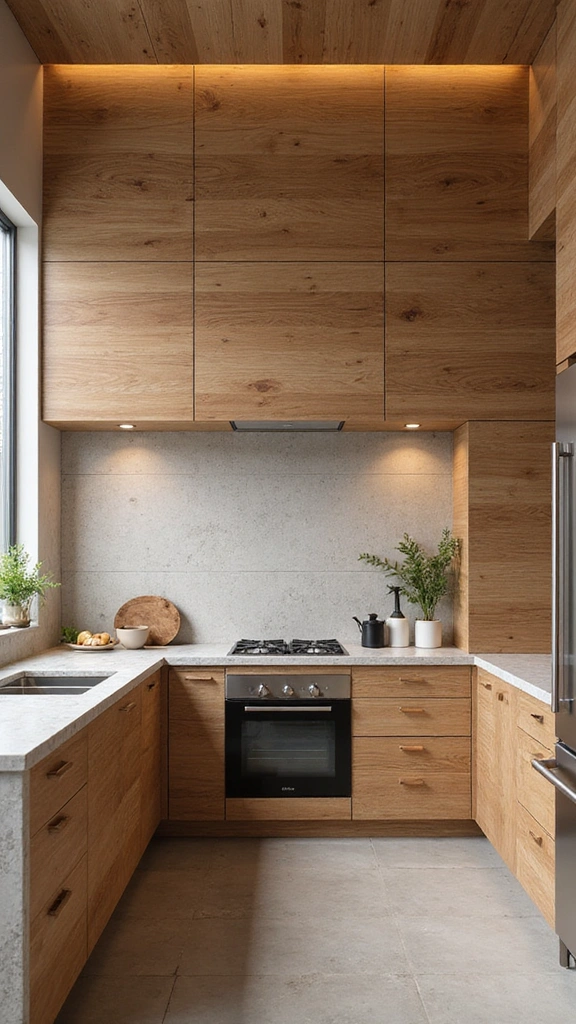 15 Elegant Neutral Kitchen Backsplashes That'll Make You Rethink Your Design! - 6. Natural Wood Accents