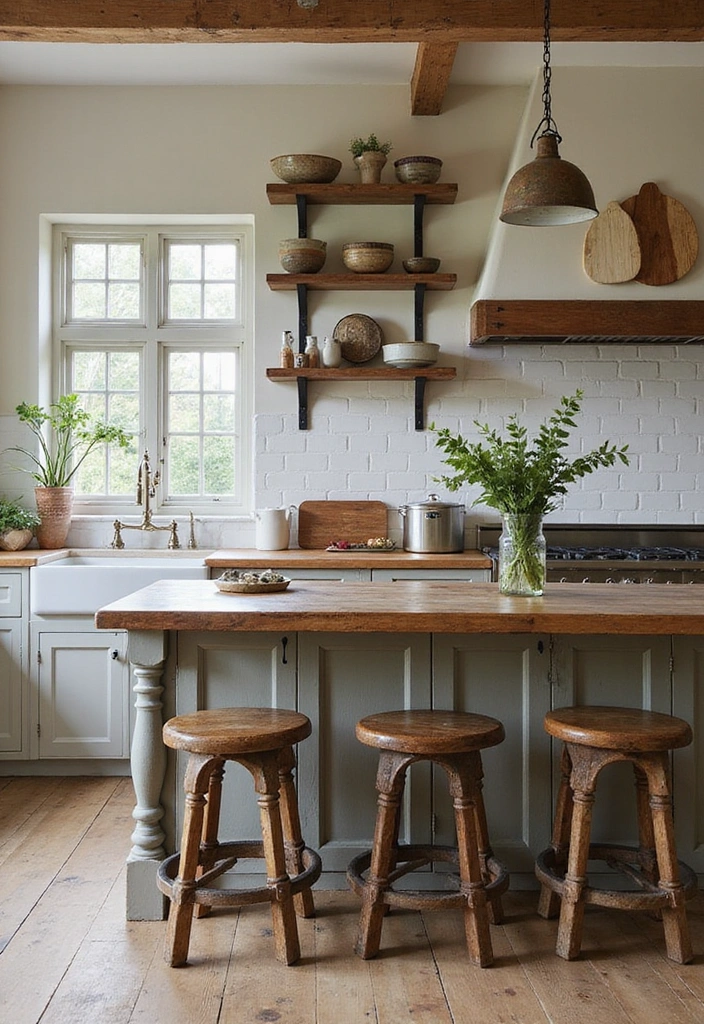 20 Antique Kitchen Islands That Will Make You Fall in Love with Vintage Decor! - 1. Farmhouse Beauty