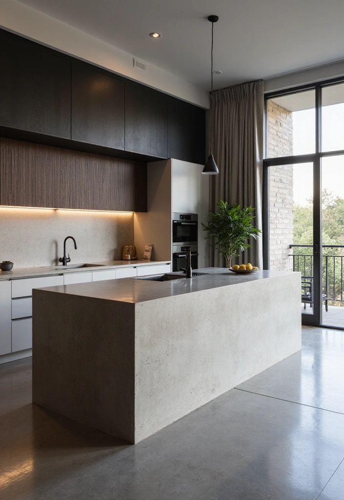 The Complete Guide to Kitchen Countertop Materials: Combining Durability and Aesthetics - Concrete: The Industrial Chic