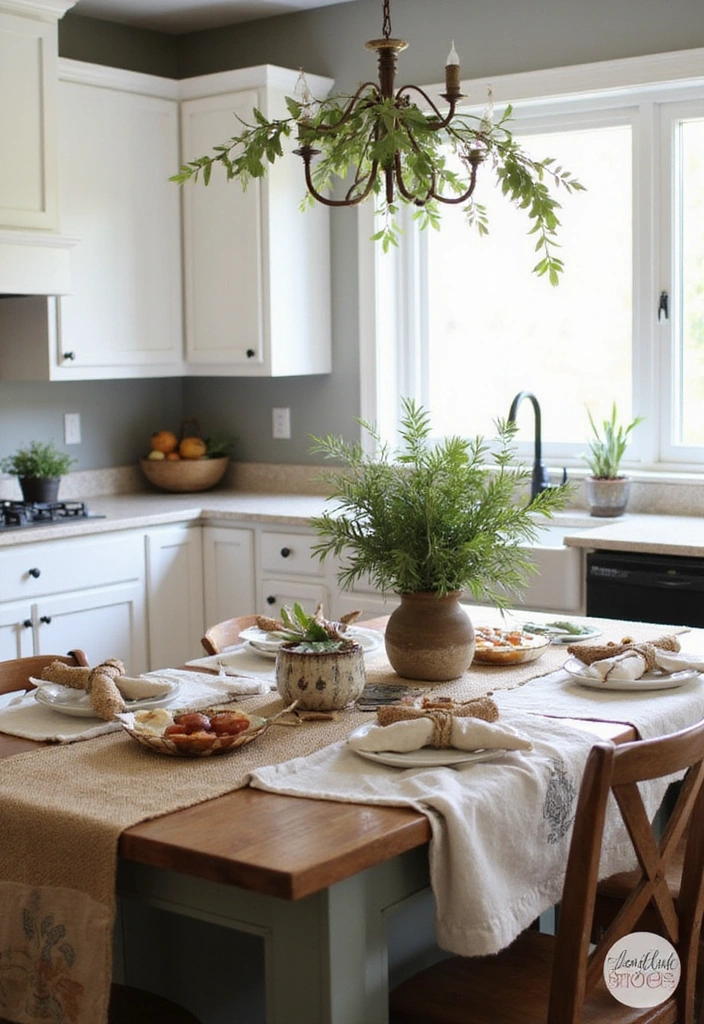 25 Stunning Rustic Farmhouse Kitchen Islands You’ll Wish You Had! - 20. Layered Textiles on the Island