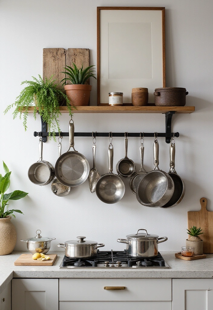 20 Smart Modern Kitchen Storage Ideas You’ll Wish You Knew Sooner! - 6. Wall-Mounted Pot Racks