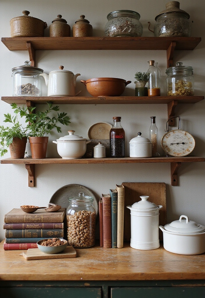 29 Trendy Kitchen Counter Styling Ideas You Can Steal Right Now! - 15. Vintage Finds for a Timeless Touch
