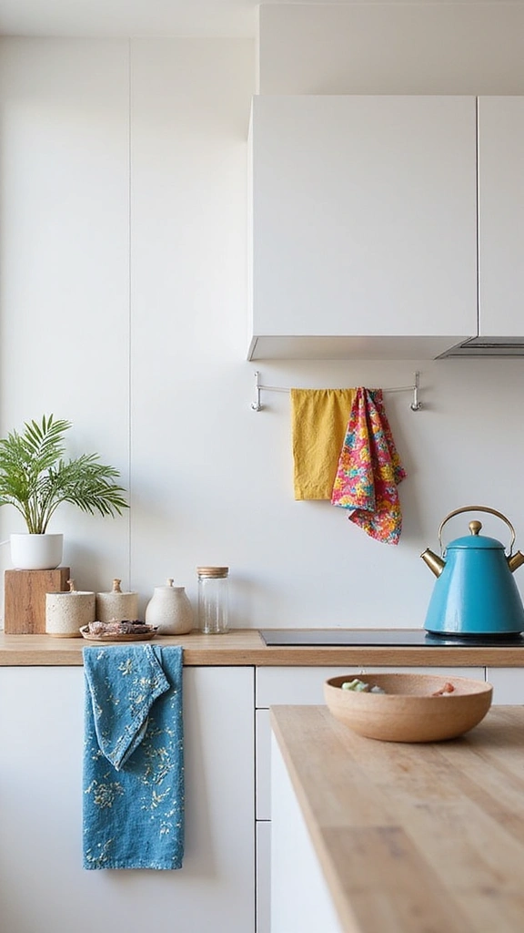 20 Beautiful Modern Minimalist Kitchen Ideas for a Clutter-Free Look - 13. Simplistic Colorful Accents