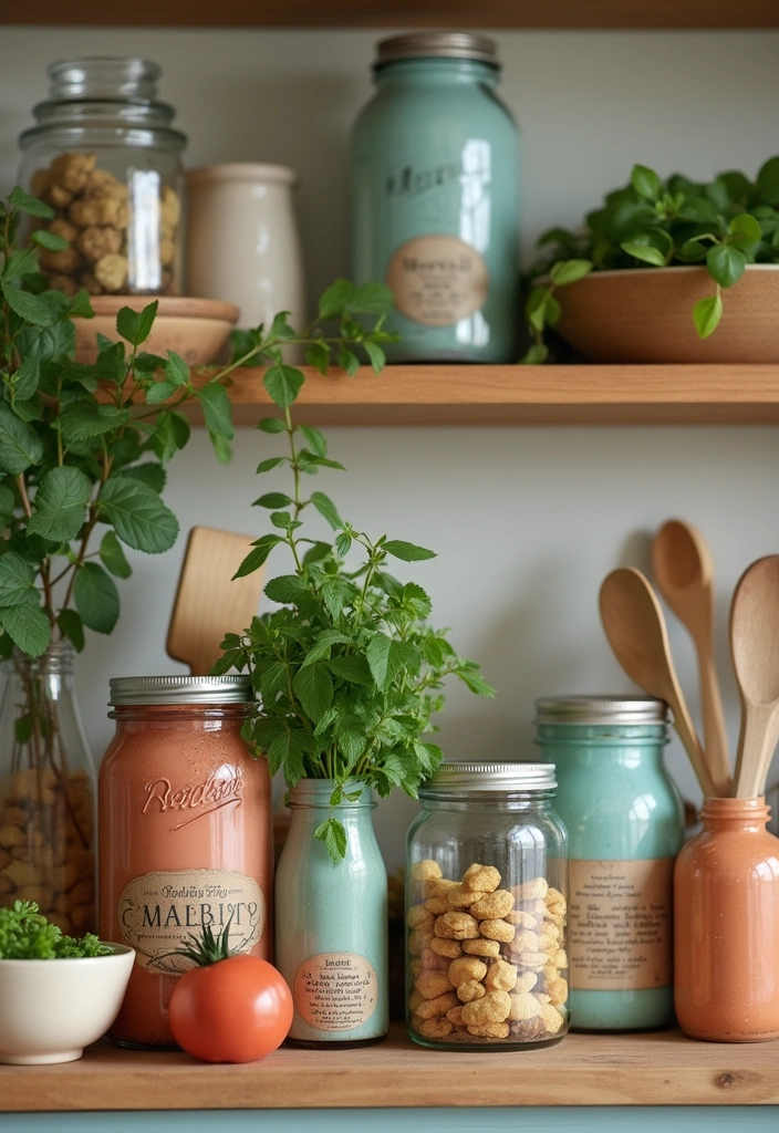 20 Apothecary Aesthetic Kitchen Ideas That'll Transform Your Cooking Space! - 16. Vintage Emulsion Jars