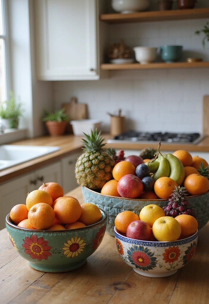 29 Trendy Kitchen Counter Styling Ideas You Can Steal Right Now! - 18. Use Decorative Bowls for an Artistic Touch