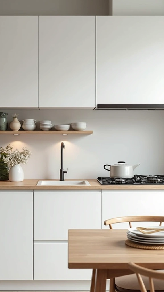 20 White and Wood Kitchen Inspirations That Redefine Modern Living! - 2. Minimalist Magic