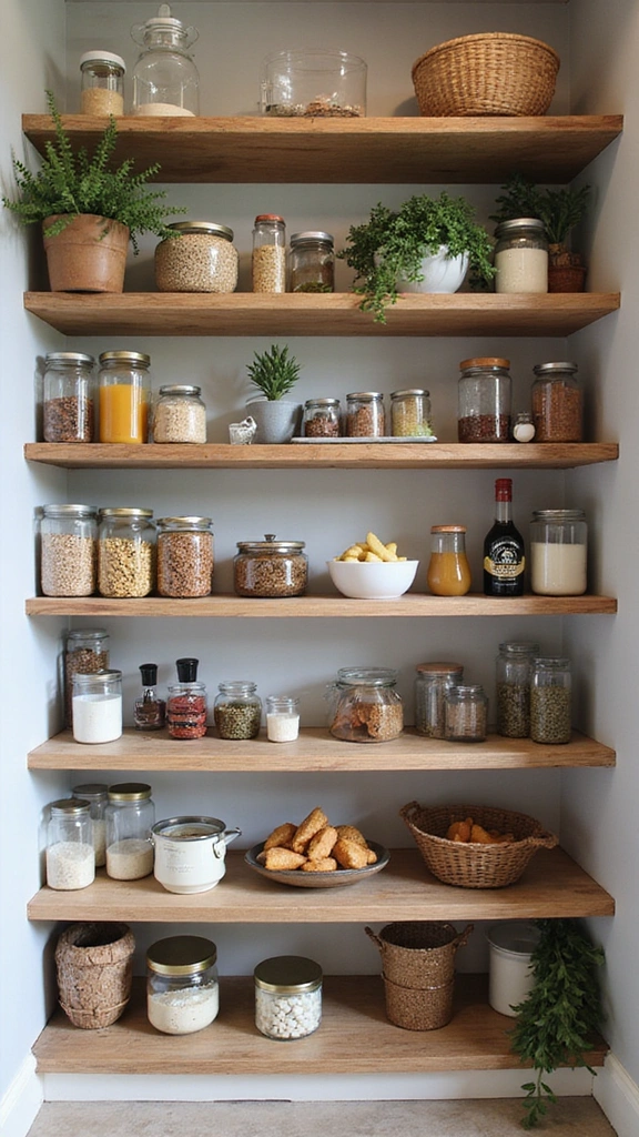 20 Modern Pantry Designs That'll Transform Your Kitchen into a Dream Space! - 19. Multi-layered Shelving