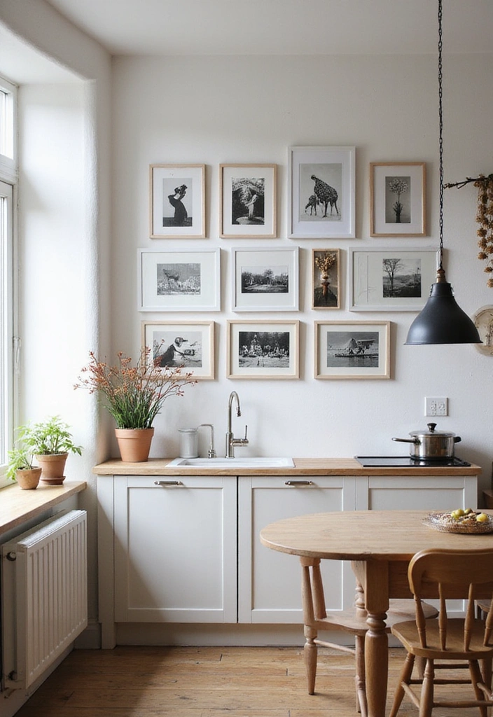 20 Scandinavian Modern Kitchen Ideas That Feel Bright and Airy - 19. Artistic Wall Art