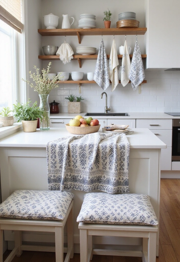 20 Scandinavian Modern Kitchen Ideas That Feel Bright and Airy - 14. Nordic Patterns in Textiles