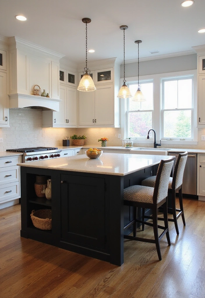 18 Luxurious Black and White Modern Kitchens That Are Worth Every Penny! - 5. Bold Black Islands