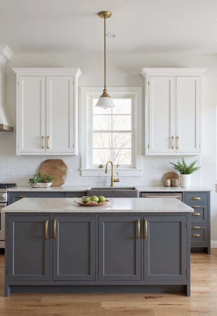 20 Eye-Catching Two-Tone Kitchen Cabinets That'll Inspire Your Next Renovation! - 1. Classic White and Charcoal Grey