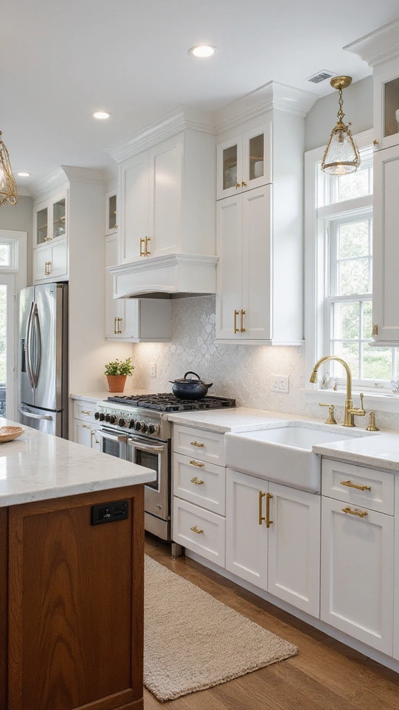 20 White and Wood Kitchen Inspirations That Redefine Modern Living! - 16. Luxurious Touches