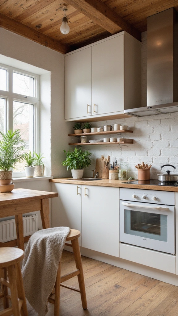 20 White and Wood Kitchen Inspirations That Redefine Modern Living! - 18. Earthy Warmth