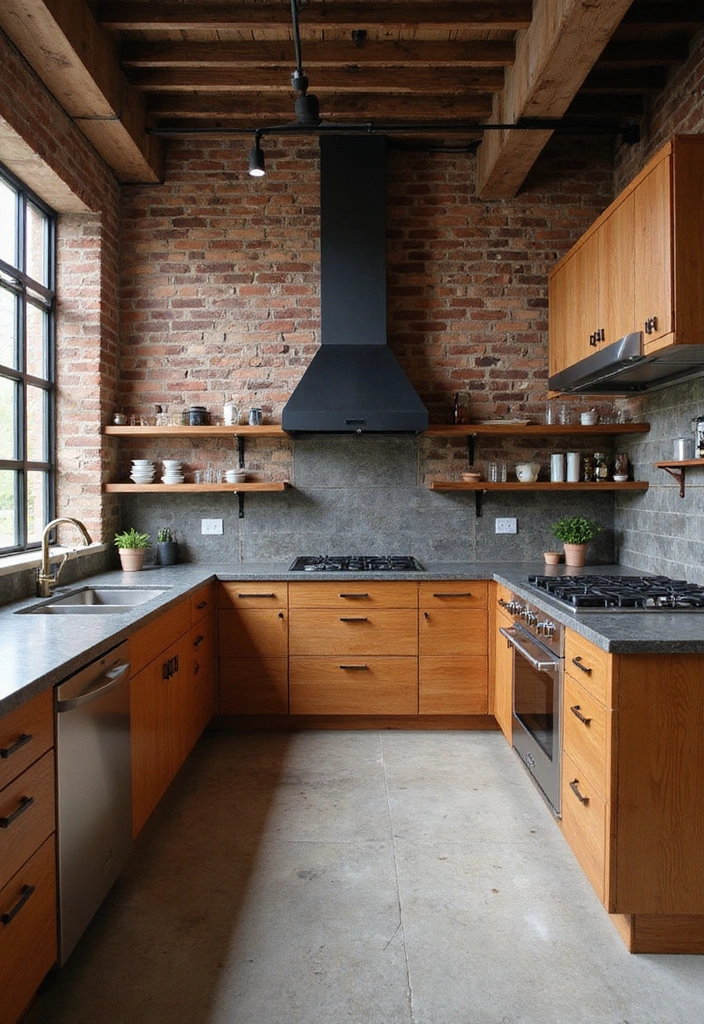 20 Modern Kitchens That Prove Wood Never Goes Out of Style - 18. Wood and Industrial Style