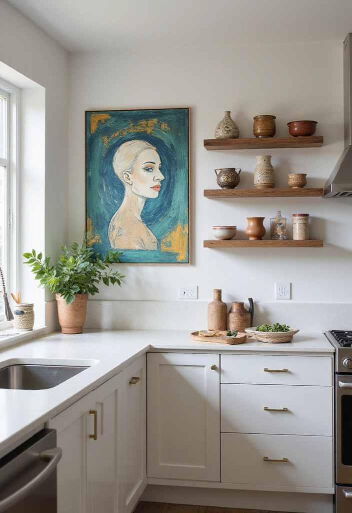 20 Minimal Yet Stunning Modern Kitchen Decor Inspirations - 13. Artistic Touches