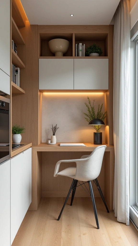 25 Mind-Blowing Compact Kitchen Ideas for Apartments (You Won't Believe #12!) - 12. The Hidden Home Office