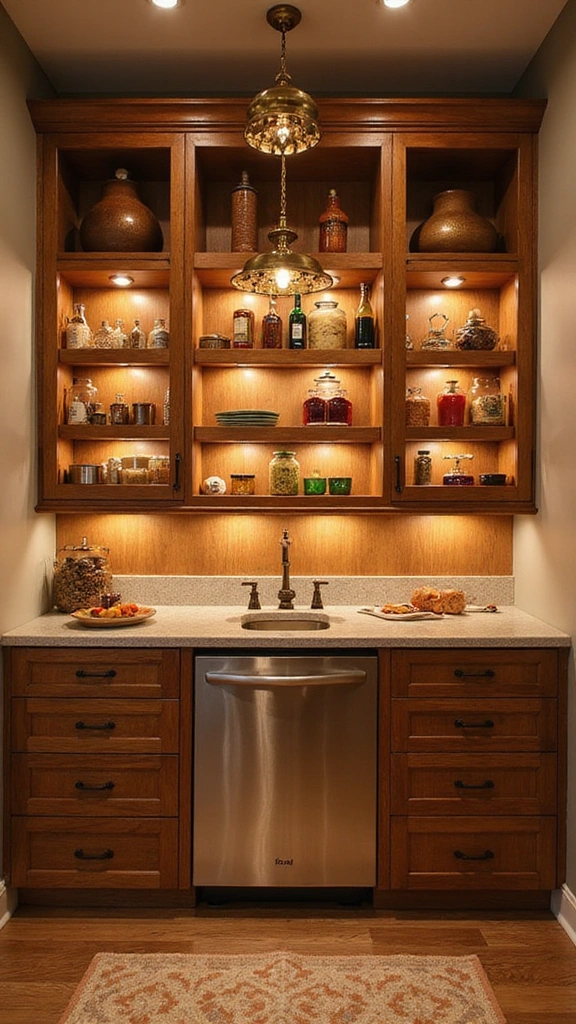 20 Modern Pantry Designs That'll Transform Your Kitchen into a Dream Space! - 12. Stylish Lighting Choices