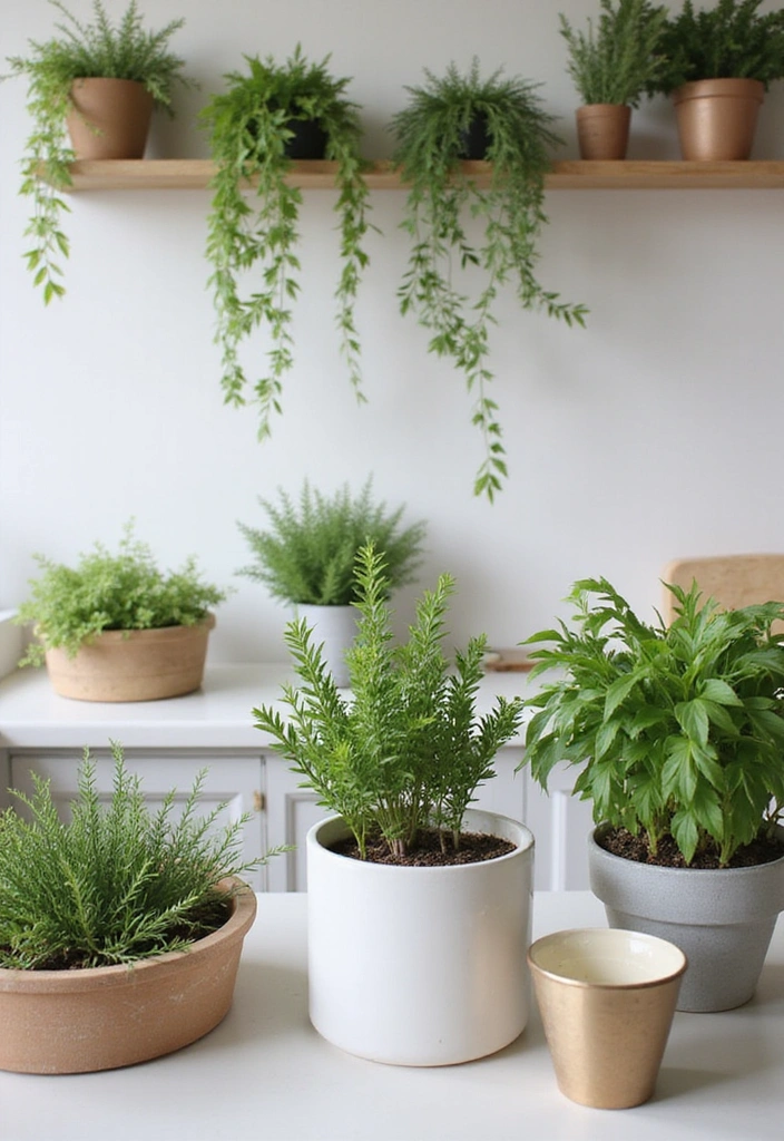 20 Scandinavian Modern Kitchen Ideas That Feel Bright and Airy - 10. Potted Herbs and Greenery