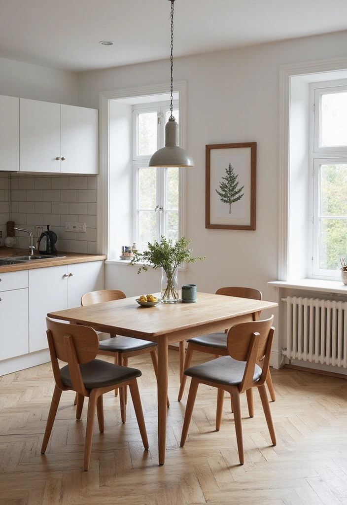 20 Scandinavian Modern Kitchen Ideas That Feel Bright and Airy - 17. Elegant Dining Table