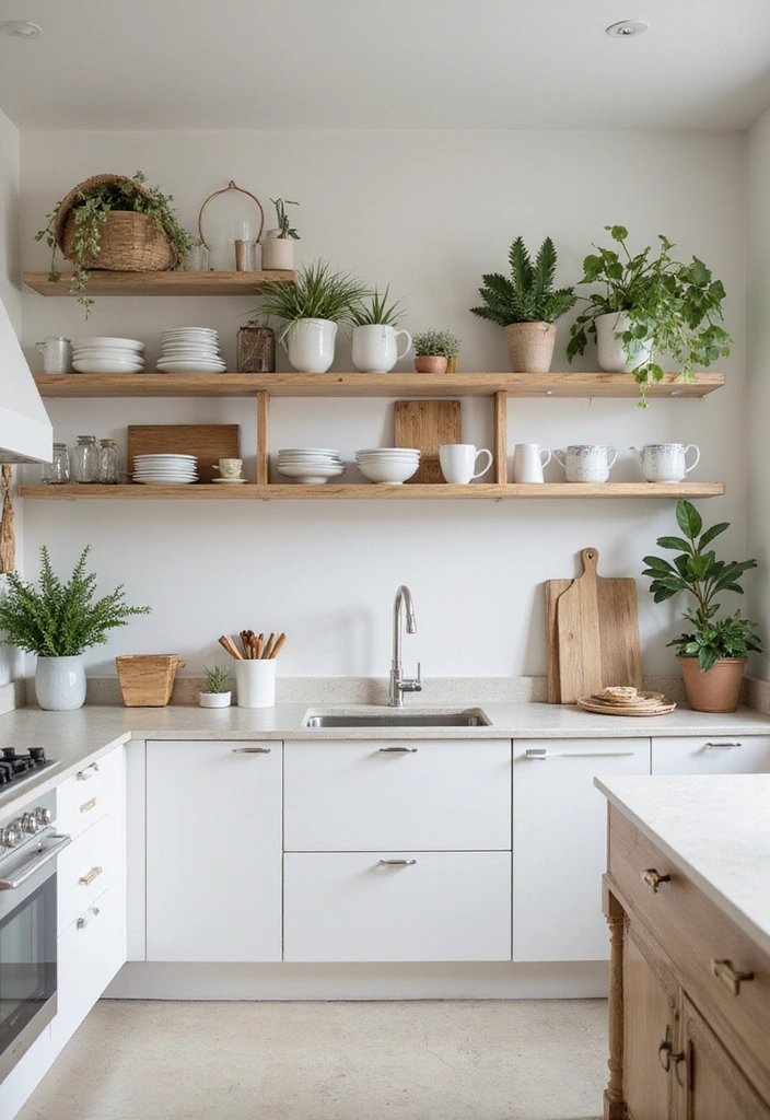 20 Minimal Yet Stunning Modern Kitchen Decor Inspirations - 4. Open Shelving Magic