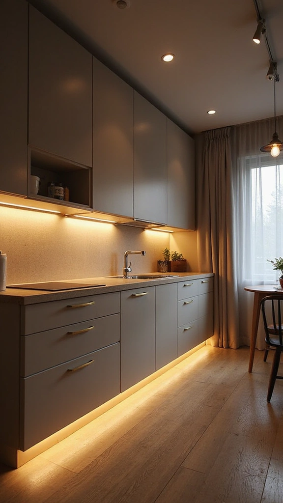 25 Mind-Blowing Compact Kitchen Ideas for Apartments (You Won't Believe #12!) - 11. Delicate Lighting