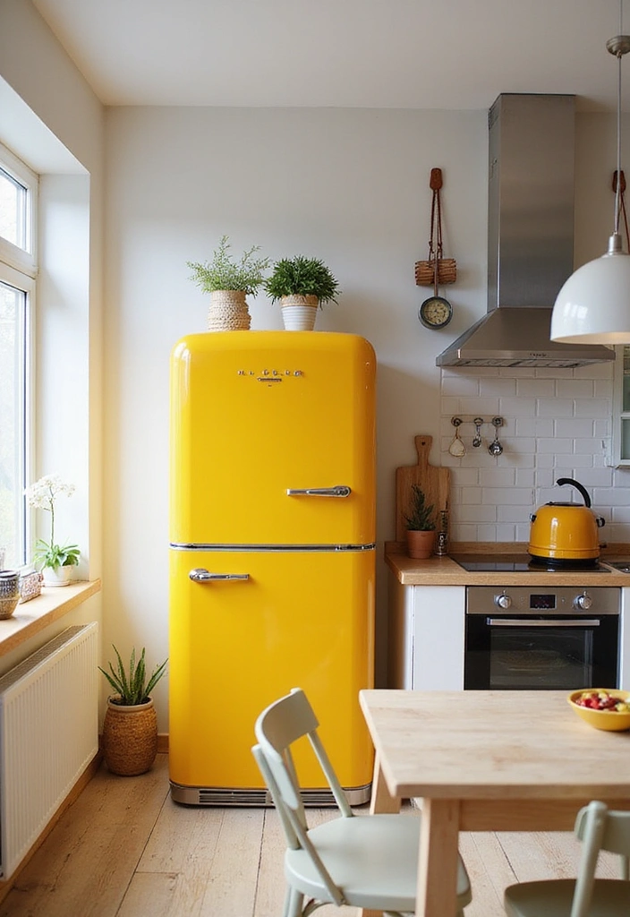 20 Scandinavian Modern Kitchen Ideas That Feel Bright and Airy - 16. Colorful Appliances
