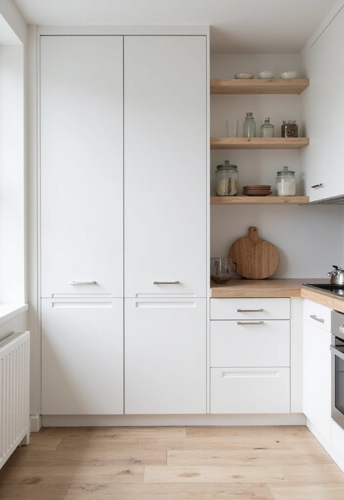 20 Scandinavian Modern Kitchen Ideas That Feel Bright and Airy - 1. Minimalist White Cabinets