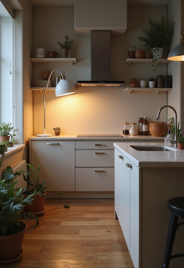 20 Must-See Lighting Ideas for a Bright and Modern Kitchen - 18. Flexible Floor Lamps