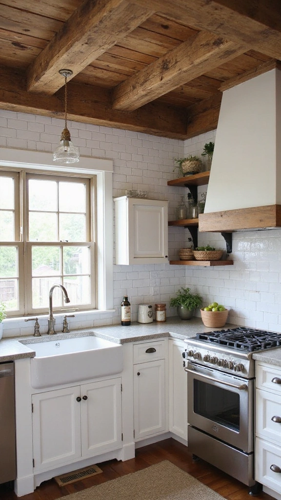 20 White and Wood Kitchen Inspirations That Redefine Modern Living! - 3. Rustic Elegance