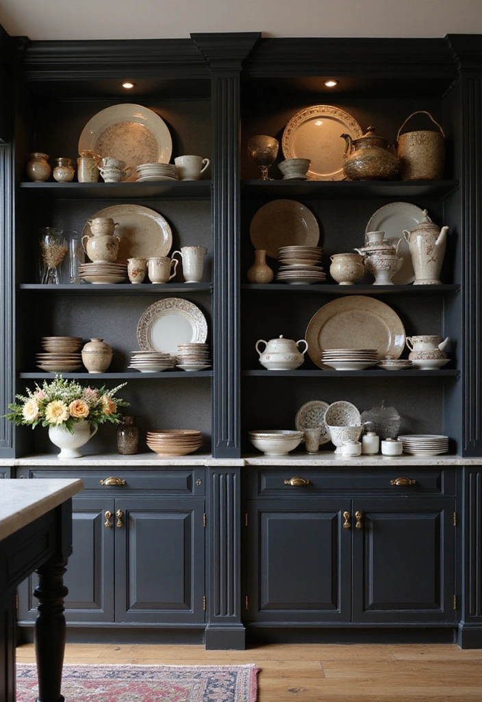 18 Luxurious Black and White Modern Kitchens That Are Worth Every Penny! - 11. Elegant Open Shelving
