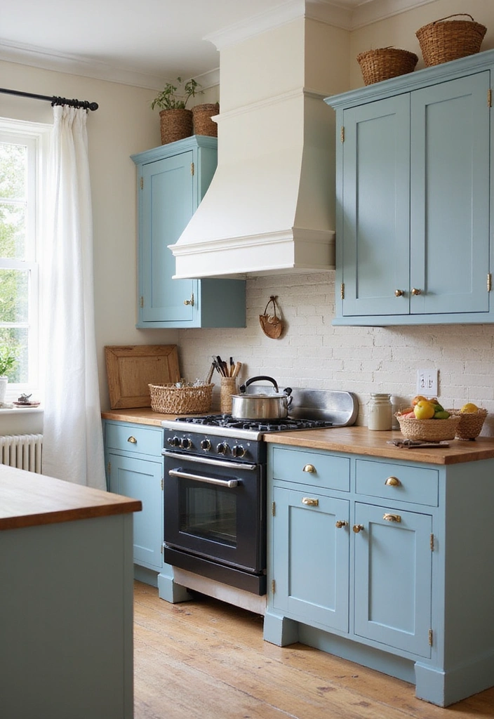 20 Eye-Catching Two-Tone Kitchen Cabinets That'll Inspire Your Next Renovation! - 2. Soft Blue and Creamy White