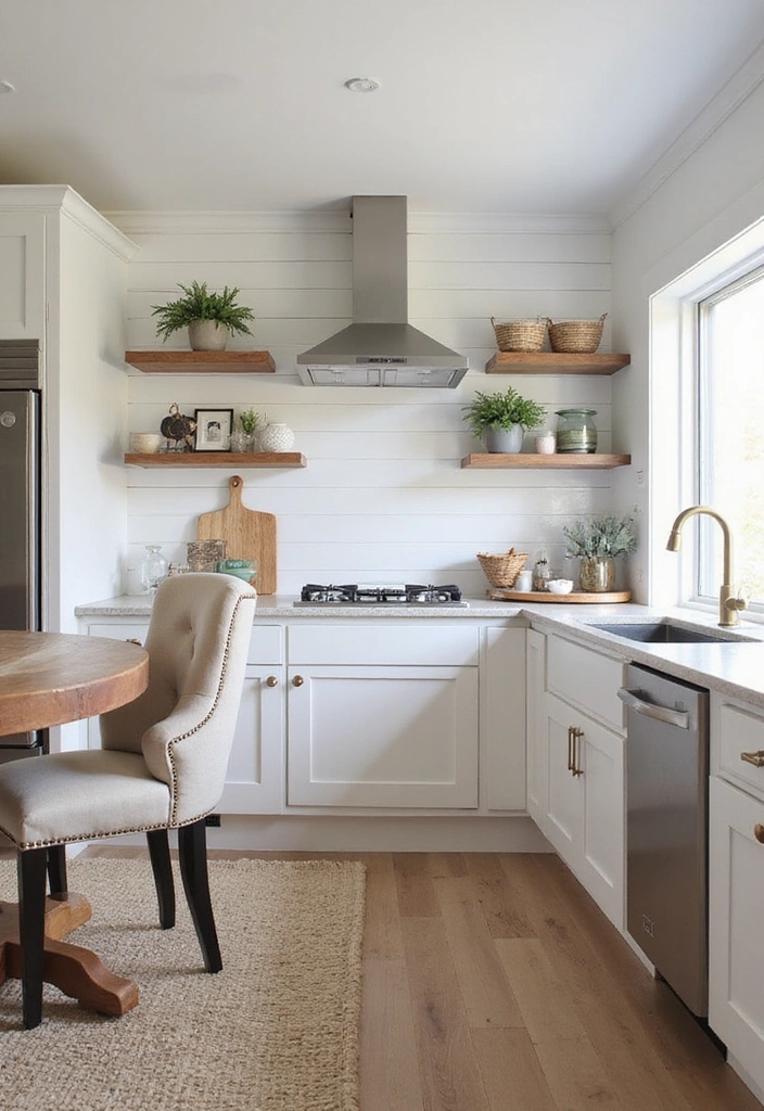 20 Modern Farmhouse Kitchen Ideas That Blend Rustic and Chic - 6. Shiplap Walls for Texture and Character